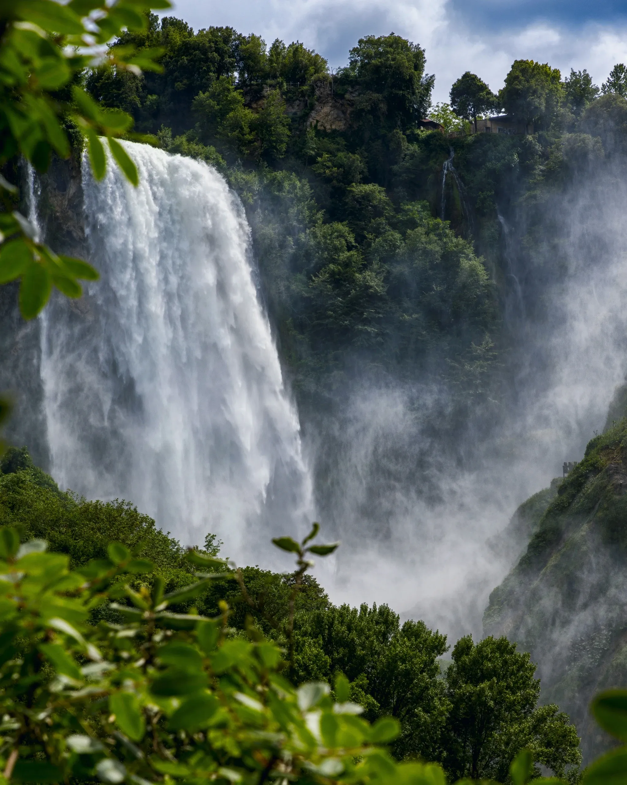 Cascata delle Marmore close-up of the main waterfall drop